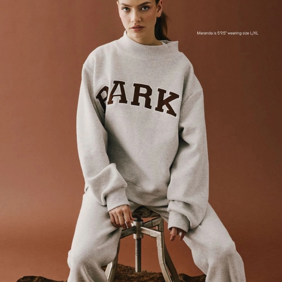 PARKE Texas Varsity Mockneck Classic Grey + Cowboy Brown NWT - Picture 3 of 4